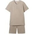 TOM TAILOR Herren Pyjama Shorty, grau, Meliert, Gr. 48