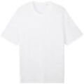 TOM TAILOR Herren Plus Size - Piqué T-Shirt, weiß, Uni, Gr. 4XL