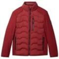 TOM TAILOR Herren Hybrid Jacke mit Stehkragen, rot, Uni, Gr. XXL