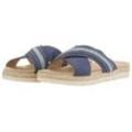 TOM TAILOR Damen Flache Slipper, blau, Uni, Gr. 37