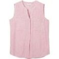 TOM TAILOR Damen Gestreifte ärmellose Bluse, rosa, Gestreift, Gr. 46