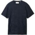 TOM TAILOR Herren Jacquard T-Shirt, blau, Gemustert, Gr. XXL