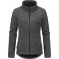 Strickjacke RAGWEAR "Liram Melange", Damen, Gr. S (36), grau (dunkelgrau), Grobstrick, Obermaterial: 56% Baumwolle, 44% Polyester, Innenfutter: 100% Polyester, sportlich, figurumspielend hüftbedeckend, hoch geschlossener Ausschnitt, Langarm Ärmel ohne Ärmelschlitz abgesteppte Kante, Strickjacken, Kuschelige Übergangsjacke in Strick-Optik