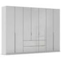 Drehtürenschrank RAUCH "Kleiderschrank Kleiderschränke Schrank Garderobe AGORDO mit Glasfront", grau (seidengrau, glas seidengrau), B:315cm H:229cm T:54cm, Holzwerkstoff, Schränke, mit Außenschubkästen, in 6 Breiten und 2 Höhen MADE IN GERMANY