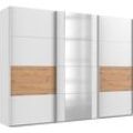 Schwebetürenschrank WIMEX "Barmbek Schlafzimmerschrank BESTSELLER Garderobenschrank", weiß (weiß, artisan eiche nachbildung, spiegel), B:313cm H:236cm T:64cm, Spanplatte, Schränke, Kleiderschrank mit 2 Stoffboxen und 2 zusätzlichen Böden, Spiegeltür