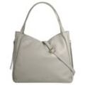 Umhängetasche SAMANTHA LOOK, Damen, Gr. B/H/T: 35cm x 30cm x 14cm onesize, grau, Leder, clean, Taschen, echt Leder, Made in Italy