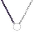 Collier "mit Zierstein, Silber 925", lila, GIORGIO MARTELLO MILANO, Halsketten, Damen, 45cm, Silber 925 (Sterlingsilber)