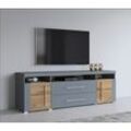 Lowboard INOSIGN "Roger,Breite 182 cm, stilvolle TV-Kommode, 2Türen 2 Schubladen" Sideboards grau (grau, eichefarben votan) TV-Schrank mit viel Stauraum, TV-Board