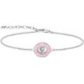 Armband THOMAS SABO "Anhänger rosa und Zirkonia in Herzform, A2143-691-9-L19v" Armbänder Gr. 19, Silber 925 (Sterlingsilber), bunt (silberfarben-pink + weiß) Damen mit Zirkonia (synth.)