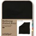 Bettbezug SCHLAFGUT "Knitted Jersey uni, aus Bio-Baumwolle mit Elasthan, Reißverschluss", schwarz (off, schwarz), B:200cm L:200cm, Jersey, Obermaterial: 95% Baumwolle, 5% Elasthan, Bettbezüge, bügelfrei, Mix & Match Bettwäsche: passender Kissenbezug erhältlich