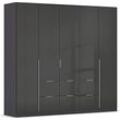 Drehtürenschrank RAUCH "Kleiderschrank Schrank Garderobe AGORDO mit Dekor- oder Hochglanzfront", grau (graumetallic, hochglanz effektgrau), B:226cm H:210cm T:54cm, Holzwerkstoff, Schränke, mit Außenschubkästen, in 6 Breiten und 2 Höhen MADE IN GERMANY, Topseller