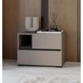 Nachtkommode INOSIGN "Cross, moderner griffloser Nachtschrank", braun (congo), B:55cm H:40cm T:40cm, FSC-zertifizierter Holzwerkstoff, Melamin, Sideboards, Nachttisch, Nachtkonsole mit 2 Schubladen