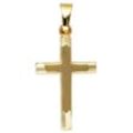 Kreuz-Anhänger JOBO "Anhänger Kreuz" Schmuckanhänger Gr. Gelbgold 333, goldfarben (gelbgold 333) Damen 333 Gold