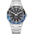 Automatikuhr CITIZEN "Series 8 GMT, NB6031-56E" Armbanduhren silberfarben Herren Armbanduhr,Herrenuhr,Saphirglas,bis 10bar wasserdicht,Edelstahlarmband