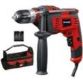 EINHELL Schlagbohrmaschine "TC-ID 1000 E Kit" Bohrmaschinen inkl. 16-teiligem Zubehör-Set rot (rot, schwarz)