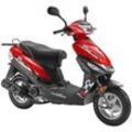 Motorroller LUXXON "Prime", rot (rot, schwarz, schwarz), Motorroller & Mofas, 45 km/h, B:780cm H:1260cm L:1850cm