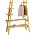 Garderobe OTTO PRODUCTS "Rikke", beige (natur), B:118cm H:168cm T:40cm, Massivholz, Garderobenpaneele, Garderobenpaneel, "Rikke", Breite 118 cm