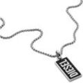 Kette mit Anhänger DIESEL "Schmuck Geschenk Edelstahl DOGTAG Black Agate Signet, DX1515040", schwarz (edelstahlfarben, schwarz), Halsketten, Damen, Edelstahl, L: 65cm, mit Achat