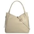 Umhängetasche SAMANTHA LOOK, Damen, Gr. B/H/T: 35cm x 30cm x 14cm onesize, beige, Leder, clean, Taschen, echt Leder, Made in Italy