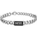 Armband DIESEL "Schmuck Geschenk Edelstahl Armschmuck Black Agate Signet, DX1513040", schwarz (edelstahlfarben, schwarz, schwarz), Armbänder, Edelstahl, mit Achat