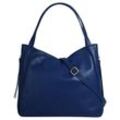 Umhängetasche SAMANTHA LOOK, Damen, Gr. B/H/T: 35cm x 30cm x 14cm onesize, blau, Leder, clean, Taschen, echt Leder, Made in Italy