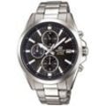 Chronograph CASIO EDIFICE "EFV-560D-1AVUEF", silber (edelstahlfarben, silberfarben), Armbanduhren, Herren, Quarzuhr, Armbanduhr, Herrenuhr, Stoppfunktion, bis 10 bar wasserdicht