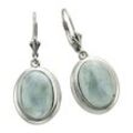 Paar Ohrhänger ZEEME "Silber 925 rhodiniert mit echtem Larimar 14x10mm", weiß (weiß, hellblau), Ohrringe, Damen, ONE-SIZE, Silber 925 (Sterlingsilber)