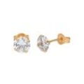 Paar Ohrstecker LADY, gold (gelbgold 375), Ohrringe, Damen, Zirkonia ct