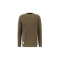 Sweater ALPHA INDUSTRIES "Alpha Industries Men - Knitwear Acid Pullover" Gr. 3XL, grün (dark olive) Herren Sweatshirts