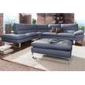 Ecksofa CALIA ITALIA "Dave, italienisches Designsofa mit erstklassigem Sitzkomfort, L-Form", blau (dunkelblau), B:297cm H:87cm T:97cm, NaturLeder Sorrento, Leder Bull, Sofas, mit tollen Lederbezügen