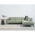 Ecksofa PLACES OF STYLE "Lorcan", grün (mint), B:275cm H:77cm T:210cm, Struktur weich: (85% Polyester, 15% Nylon), Sofas, mit schwarzen Metallfüßen, Lederoptik und in weichem Strukturstoff