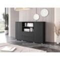 Sideboard INOSIGN "PARIS" Sideboards Gr. B/H/T: 140 cm x 88,5 cm x 39,5 cm, matt, schwarz (graphite black wp, graphite wp) Moderne 140cm breite grifflose Kommode, vielseitig einsetzbar