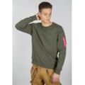 Sweater ALPHA INDUSTRIES "Alpha Industries Men - Sweatshirts X-Fit Sweat" Gr. 2 XL, grün (dark green) Herren Sweatshirts