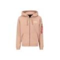 Hoodie ALPHA INDUSTRIES "Alpha Industries Men - Hoodies Back Print Zip Hoodie", Herren, Gr. L, orange (dusty coral), Obermaterial: 80% Baumwolle, 20% Polyester, regular fit, Sweatshirts