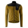 Radtrikot GONSO "Adventure Jersey Fleece M" Gr. L, gelb (senf), Herren, 100% recyceltes Polyester, Trikots, Herren Fahrradtrikot langarm, weiches Fleece-Material, Full-Zip Trikot