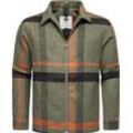 Outdoorjacke RAGWEAR "Azzte Check", Herren, Gr. L (52), grün (olivgrün), Obermaterial: 100% Polyester, Innenfutter: 100% Polyester, Wattierung: 100% Polyester, casual, gerade hüftbedeckend, hoch geschlossener Ausschnitt, Langarm Ärmel mit Ärmelschlitz normaler Saum mit Druckknopf, Jacken, stylische Herren Hemdjacke mit großem Karo-Muster