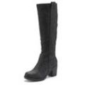 Weitschaftstiefel LASCANA Gr. 36, XL-Schaft, schwarz, Damen, Obermaterial: 100% Lederimitat. Futter: 100% Textilmaterial. Decksohle: 100% Textilmaterial. Laufsohle: 100% Synthetik, unifarben, Schuhe Reißverschlussstiefel, Stiefel, Stiefelette, langer Stiefel, Blockabsatz, Cowboy Stil VEGAN