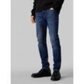 Slim-fit-Jeans CALVIN KLEIN JEANS "SLIM TAPER", Herren, Gr. 31, Länge 30, blau (denim schwarz1), Denim/Jeans, Obermaterial: 90% Baumwolle, 8% Polyester, 2% Elasthan, casual, slim fit, Jeans, im 5-Pocket-Style