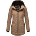 Outdoorjacke MARIKOO "Honigbeere" Gr. L (40), grau (taupe) Damen Jacken sportliche Übergangsjacke mit Kapuze