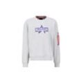 Sweater ALPHA INDUSTRIES "Alpha Industries Men - Sweatshirts Logo Edge Crewneck" Gr. L, grau (pastel grau) Herren Sweatshirts