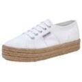 Plateausneaker SUPERGA "COTROPW" Gr. 35, weiß Schuhe Canvassneaker Espadrille Schnürschuh mit klassischem Canvas-Obermaterial