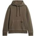 Kapuzensweatshirt SUPERDRY "CONTRAST STITCH RELAXED HOODIE", Herren, Gr. XL, braun (washed morel braun), angeraute Sweatware, Obermaterial: 100% Baumwolle, bedruckt, modisch, loose fit, Rundhals, Langarm Rippbündchen, Sweatshirts