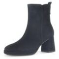 Stiefelette GABOR Gr. 38,5, schwarz, Damen, Ziegenveloursleder, unifarben, Schuhe, Blockabsatz, Ankleboots mit praktischem Innenreißverschluss