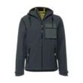 Softshelljacke STREET ONE MEN Gr. L (52), grün (grau olive) Herren Jacken mit Kapuze Tunnelzugband