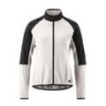 Radtrikot GONSO "Adventure Jersey Fleece W" Gr. 48, weiß (sanftes weiß), Damen, 100% recyceltes Polyester, Trikots, Damen Fahrradtrikot langarm, weiches Fleece-Material, Full-Zip Trikot