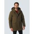 Parka NO EXCESS "No Excess Langer Mantel mit Kapuze", Herren, Gr. L, grau (taupe), 100% recycelter Polyester, Jacken