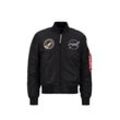 Bomberjacke ALPHA INDUSTRIES "Alpha Industries Men - Bomber Jackets MA-1 VF NASA" Gr. L, schwarz (schwarz, lila) Herren Jacken