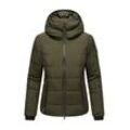 Steppjacke MARIKOO "Radaa", Damen, Gr. 4XL, grün (olive), Obermaterial: 100% Polyester; Innenmaterial: 100% Polyester; Futter&Wattierung: 100% Polyester, Jacken, Mit Hohem und gefüttertem Kragen