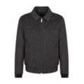 Blouson BUGATTI, Herren, Gr. 50, grau (dunkelgrau), 60% Wolle, 35% Polyester, 5% sonstige Faser, unifarben, regular fit, Langarm Bündchen, Jacken, aus feinem Woll-Mix