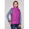 Steppweste SOCCX, Damen, Gr. L, lila (iced berry), Material Oberstoff: 90% Polyester, 10% Polyamid, Futter Rumpf: 100% Polyester, Füllung: 100% Polyester, bedruckt, casual, lässig geschnitten normal, Westen, mit Plüschfutter